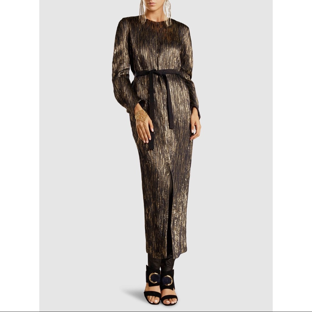 ZERO + MARIA CORNEJO Gold Metallic Martin Dress 16 - Picture 3 of 8